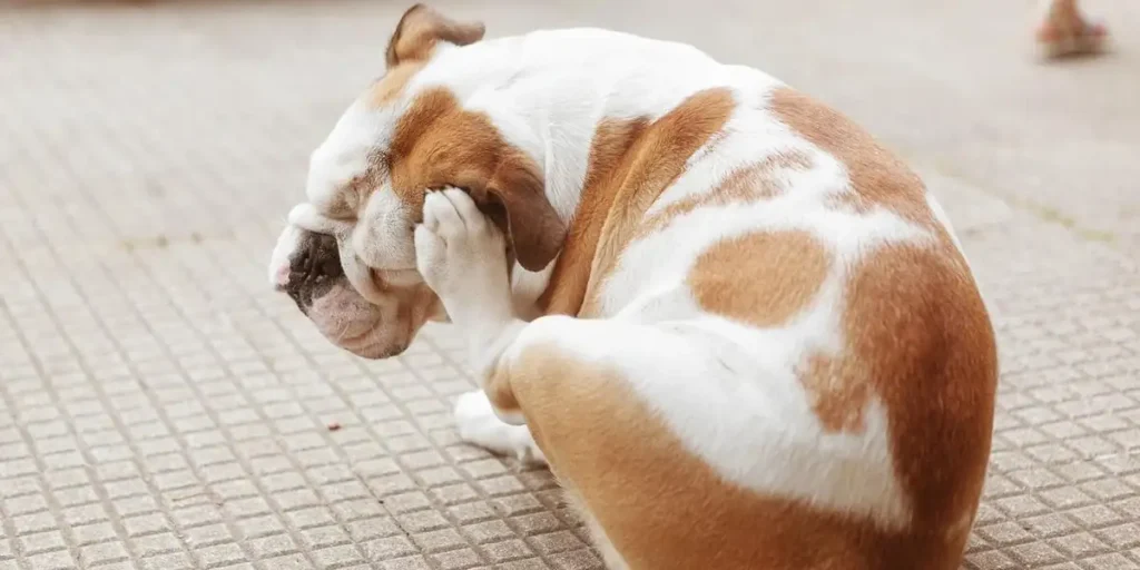Buldog se češe zbog alergije